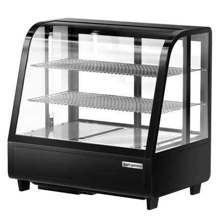 GGM Gastro Countertop display fridge - 100L - 682mm - Double glazing - round - with 2 shelves - rear sliding glass doors