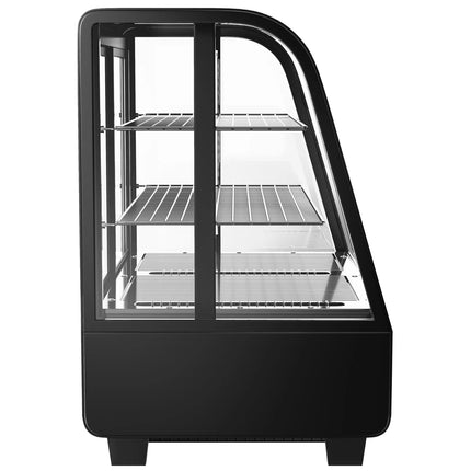 GGM Gastro Countertop display fridge - 100L - 682mm - Double glazing - round - with 2 shelves - rear sliding glass doors