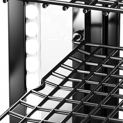 GGM Gastro Countertop display fridge - 100L - 682mm - Double glazing - round - with 2 shelves - rear sliding glass doors