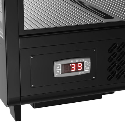 GGM Gastro Countertop display fridge - 100L - 682mm - Double glazing - round - with 2 shelves - rear sliding glass doors