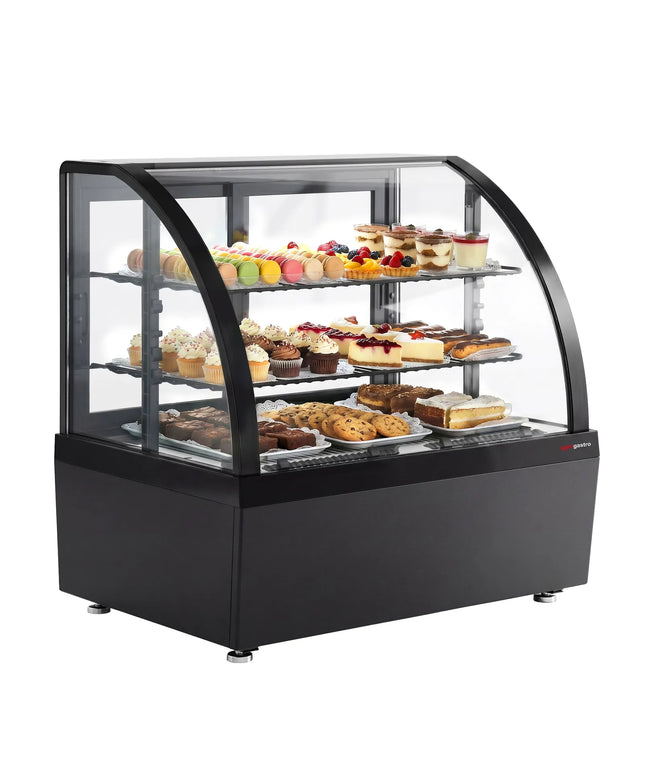 GGM Gastro Countertop display fridge - 100L - 705mm - Double glazing - with 2 shelves - rear sliding glass doors