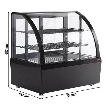 GGM Gastro Countertop display fridge - 100L - 705mm - Double glazing - with 2 shelves - rear sliding glass doors
