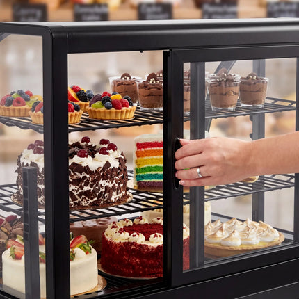 GGM Gastro Countertop display fridge - 100L - 705mm - Double glazing - with 2 shelves - rear sliding glass doors