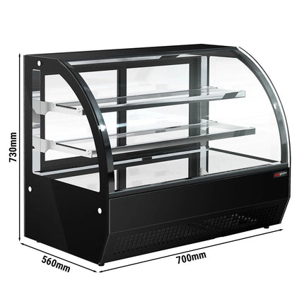 GGM Gastro Countertop display fridge - 105L - 700mm - Double glazing - with 2 glass shelves - 2 rear sliding glass doors