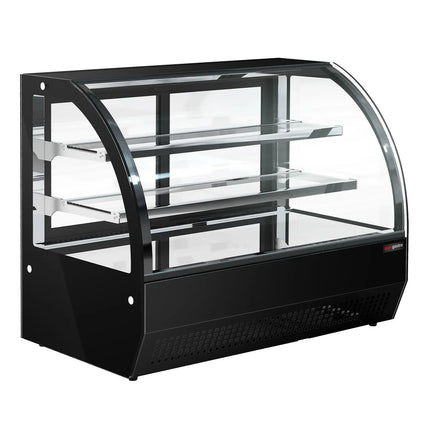 GGM Gastro Countertop display fridge - 105L - 700mm - Double glazing - with 2 glass shelves - 2 rear sliding glass doors