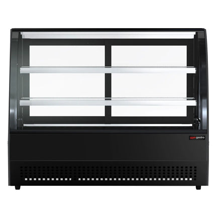 GGM Gastro Countertop display fridge - 105L - 700mm - Double glazing - with 2 glass shelves - 2 rear sliding glass doors