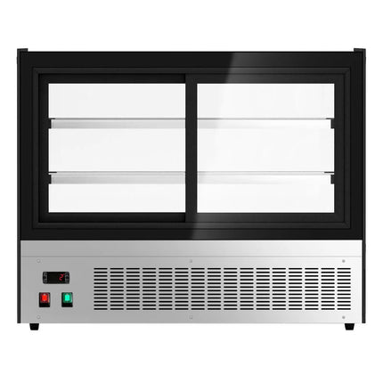 GGM Gastro Countertop display fridge - 105L - 700mm - Double glazing - with 2 glass shelves - 2 rear sliding glass doors