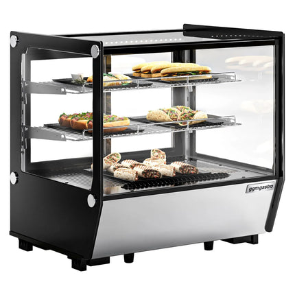 GGM Gastro Countertop display fridge - 120L - 702mm - Double glazing - with 2 adjustable shelves - rear sliding glass doors