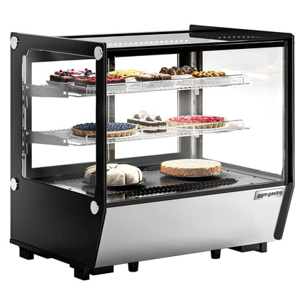 GGM Gastro Countertop display fridge - 120L - 702mm - Double glazing - with 2 adjustable shelves - rear sliding glass doors