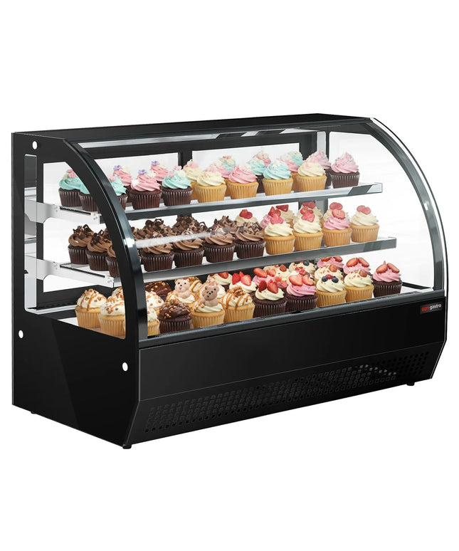 GGM Gastro Countertop display fridge - 140L - 900mm - Double glazing - with 2 glass shelves - rear sliding glass doors