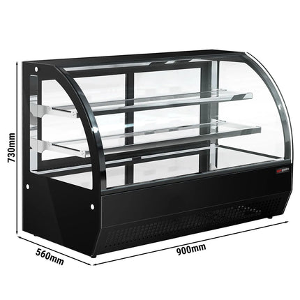 GGM Gastro Countertop display fridge - 140L - 900mm - Double glazing - with 2 glass shelves - rear sliding glass doors