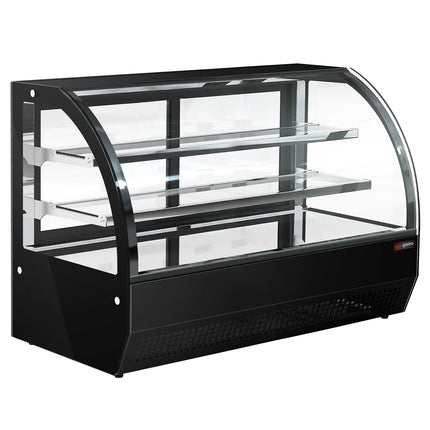 GGM Gastro Countertop display fridge - 140L - 900mm - Double glazing - with 2 glass shelves - rear sliding glass doors