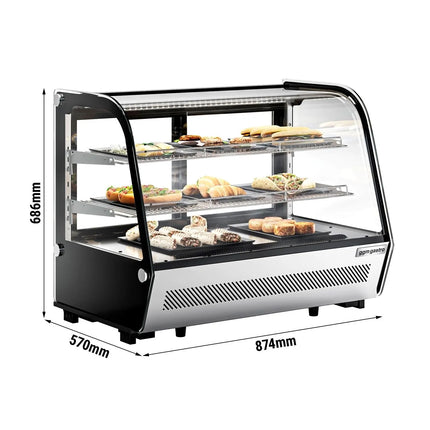 GGM Gastro Countertop display fridge - 160L - 874mm - Double glazing - with 2 shelves - rear sliding glass doors