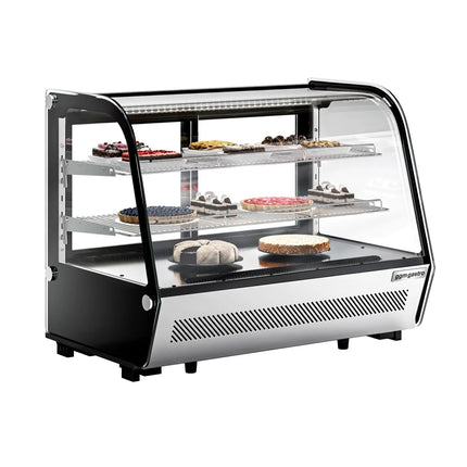 GGM Gastro Countertop display fridge - 160L - 874mm - Double glazing - with 2 shelves - rear sliding glass doors