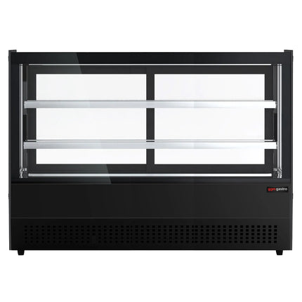 GGM Gastro Countertop display fridge - 160L - 900mm - Double glazing - with 2 glass shelves - rear sliding glass doors