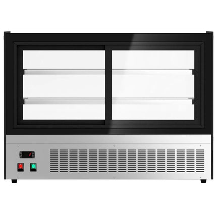 GGM Gastro Countertop display fridge - 160L - 900mm - Double glazing - with 2 glass shelves - rear sliding glass doors