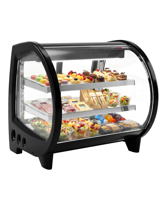 GGM Gastro Countertop display fridge - 188L - 718mm - Double glazing - square - with 2 shelves - rear sliding glass doors