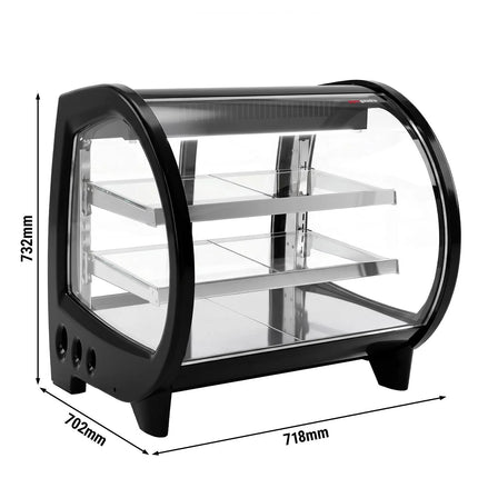 GGM Gastro Countertop display fridge - 188L - 718mm - Double glazing - square - with 2 shelves - rear sliding glass doors