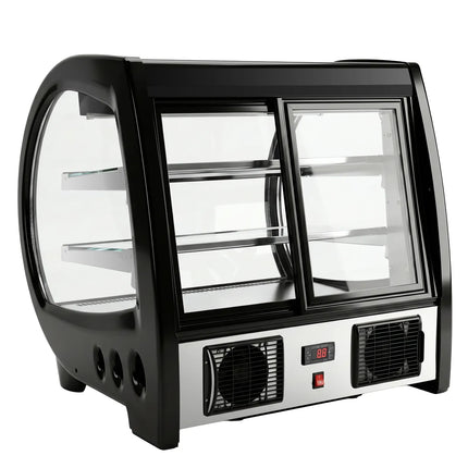 GGM Gastro Countertop display fridge - 188L - 718mm - Double glazing - square - with 2 shelves - rear sliding glass doors