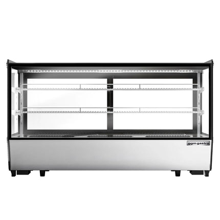 GGM Gastro Countertop display fridge - 200L - 1219mm - Double glazing - square - with 2 adjustable chrome shelves - rear sliding glass doors