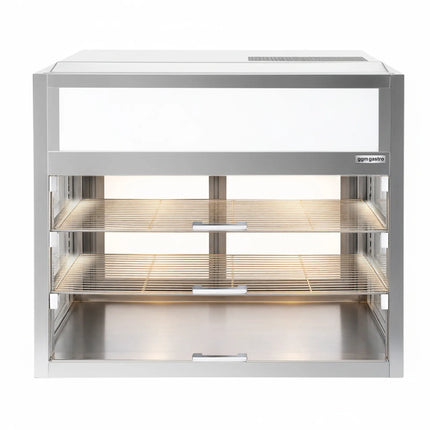 GGM Gastro Countertop display fridge Self-Service - 225L - 900mm - Double glazing - square - with 2 shelves - rear sliding doors