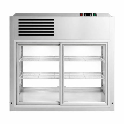 GGM Gastro Countertop display fridge Self-Service - 225L - 900mm - Double glazing - square - with 2 shelves - rear sliding doors