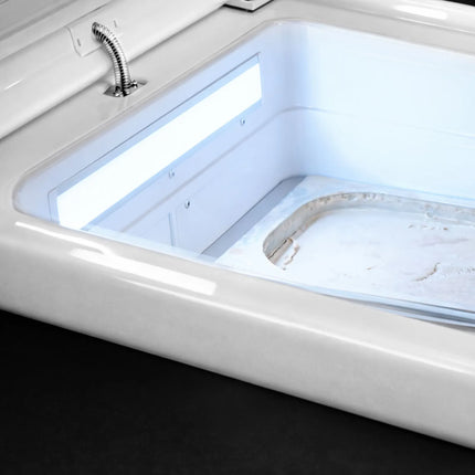 GGM Gastro Countertop Ice Cream Display Freezer - 460mm - Static cooling - for 2 x 5 litres Napoli pans - Black - hinged glass lid