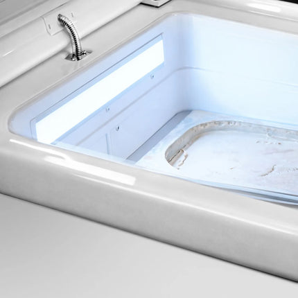 GGM Gastro Countertop Ice Cream Display Freezer - 460mm - Static cooling - for 2 x 5 litres Napoli pans - hinged glass lid - White