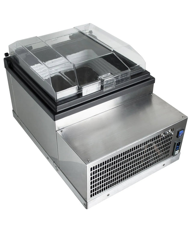 GGM Gastro Countertop Ice Cream Display Freezer - 495mm - Static cooling - for 2 x 5 litres Napoli pans