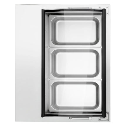 GGM Gastro Countertop Ice Cream Display Freezer - 867mm - Static cooling - with LED lighting - for 4 x 5 litres Napoli pans - hinged glass lid