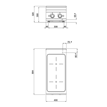 GGM Gastro Countertop Induction Hob - 10kW - 2 zones