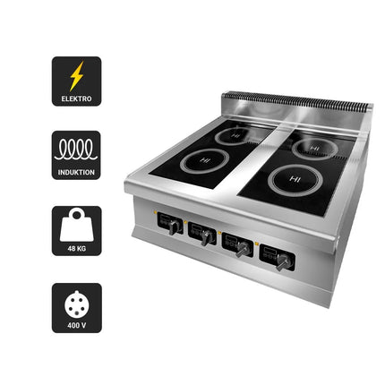 GGM Gastro Countertop Induction Hob - 12kW - 4 zones