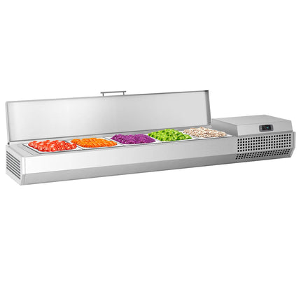 GGM Gastro Countertop Prep Well / Refrigerated Topping Unit - 1493x413mm - 5x GN 1/3