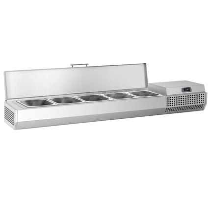 GGM Gastro Countertop Prep Well / Refrigerated Topping Unit - 1493x413mm - 5x GN 1/3