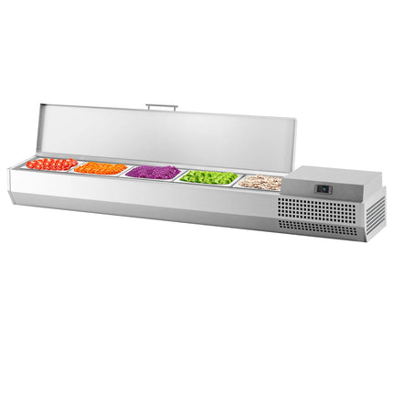 GGM Gastro Countertop Prep Well / Refrigerated Topping Unit - 1493x413mm - 5x GN 1/3
