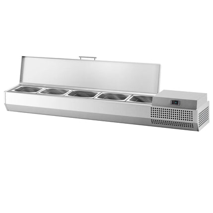 GGM Gastro Countertop Prep Well / Refrigerated Topping Unit - 1493x413mm - 5x GN 1/3