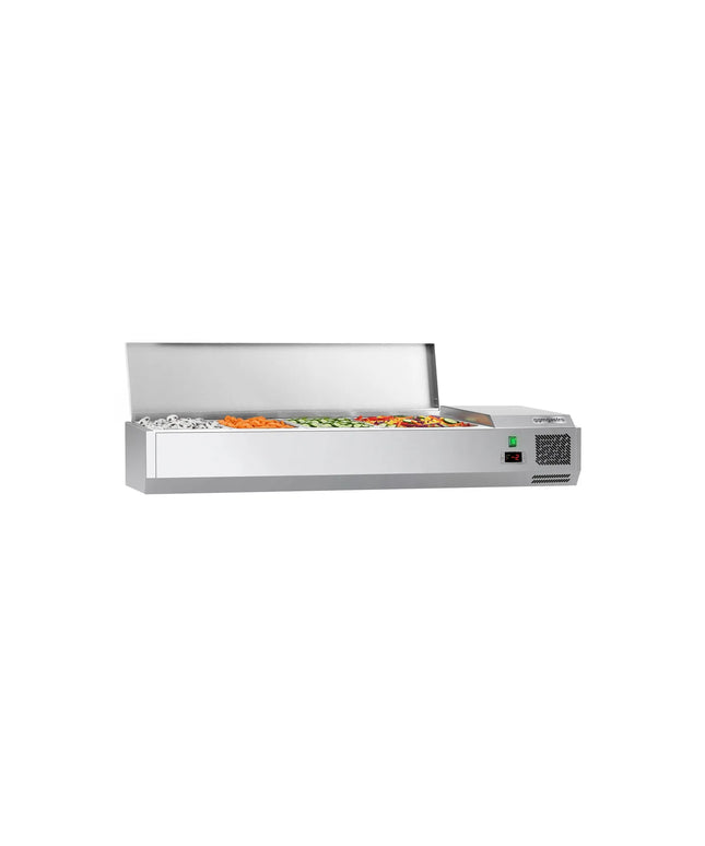 GGM Gastro Countertop Prep Well / Refrigerated Topping Unit ECO - 1200x281/395mm - 4x GN 1/3