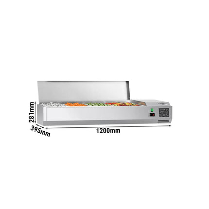 GGM Gastro Countertop Prep Well / Refrigerated Topping Unit ECO - 1200x281/395mm - 4x GN 1/3