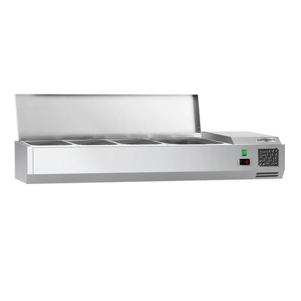 GGM Gastro Countertop Prep Well / Refrigerated Topping Unit ECO - 1200x281/395mm - 4x GN 1/3