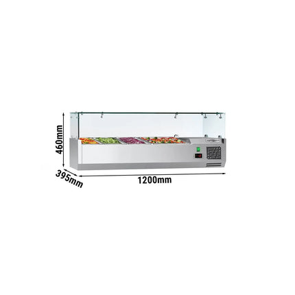 GGM Gastro Countertop Prep Well / Refrigerated Topping Unit ECO - 1200x395mm - 4x GN 1/3