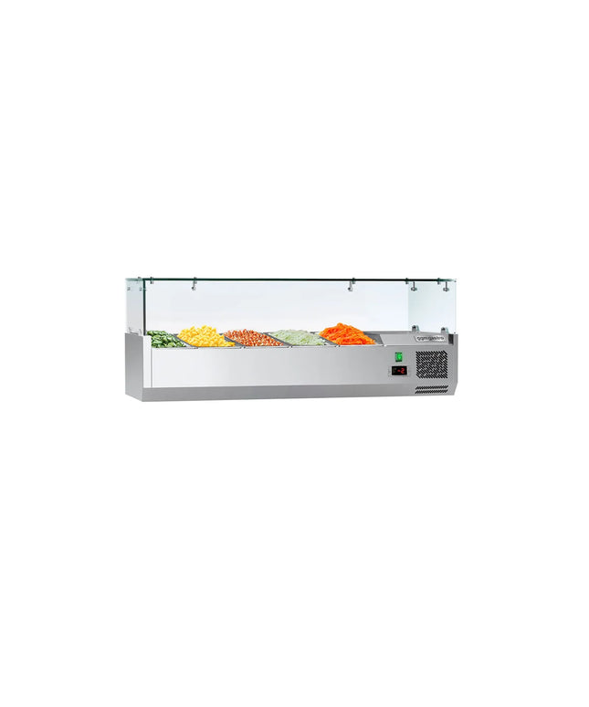GGM Gastro Countertop Prep Well / Refrigerated Topping Unit ECO - 1200x460mm - 5x GN 1/4