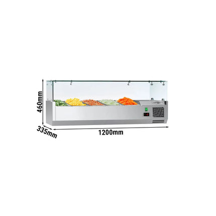 GGM Gastro Countertop Prep Well / Refrigerated Topping Unit ECO - 1200x460mm - 5x GN 1/4