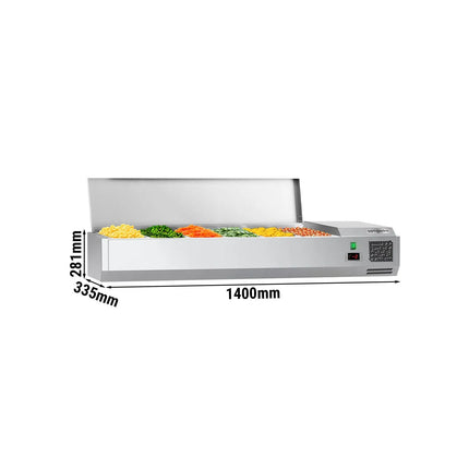 GGM Gastro Countertop Prep Well / Refrigerated Topping Unit ECO - 1400x335mm - 6x GN 1/4