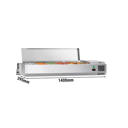 GGM Gastro Countertop Prep Well / Refrigerated Topping Unit ECO - 1400x395mm - 6x GN 1/3