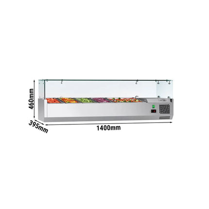 GGM Gastro Countertop Prep Well / Refrigerated Topping Unit ECO - 1400x395mm - 6x GN 1/3