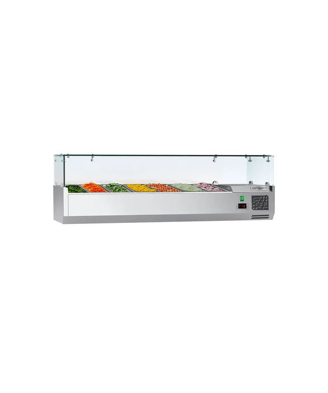 GGM Gastro Countertop Prep Well / Refrigerated Topping Unit ECO - 1500x335mm - 7x GN 1/4