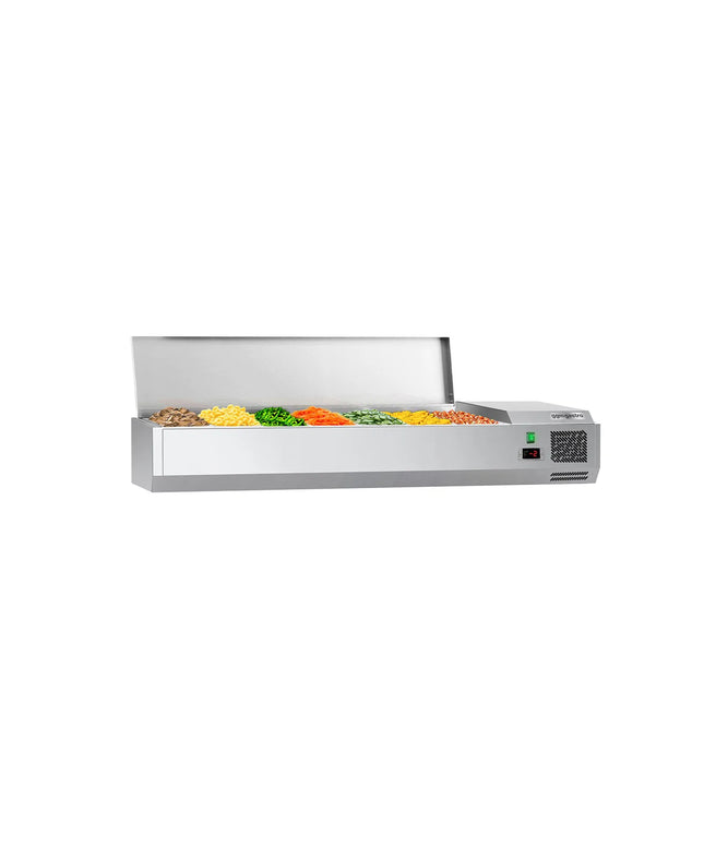 GGM Gastro Countertop Prep Well / Refrigerated Topping Unit ECO - 1500x335mm - 7x GN 1/4