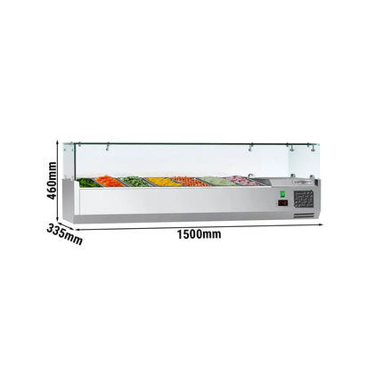 GGM Gastro Countertop Prep Well / Refrigerated Topping Unit ECO - 1500x335mm - 7x GN 1/4