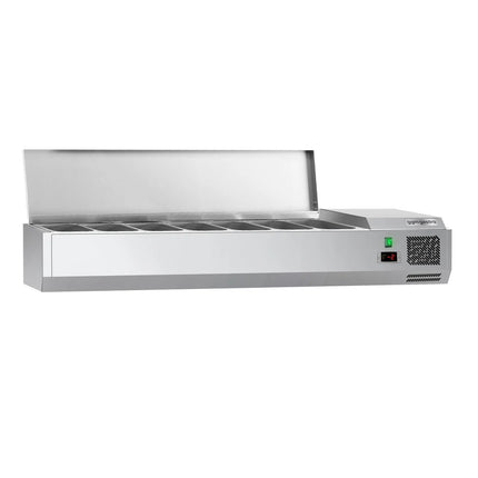 GGM Gastro Countertop Prep Well / Refrigerated Topping Unit ECO - 1500x335mm - 7x GN 1/4
