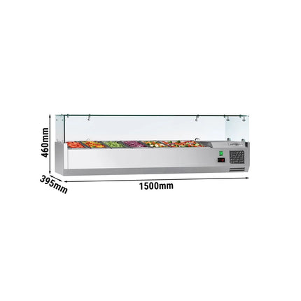 GGM Gastro Countertop Prep Well / Refrigerated Topping Unit ECO - 1500x395mm - 6x GN 1/3
